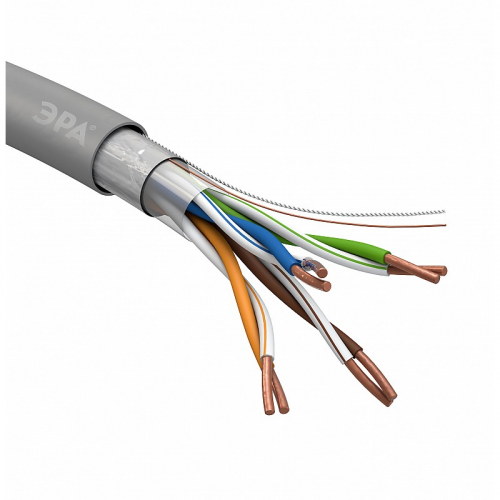 F-4-PVC Кабель витая пара ЭРА F/UTP 4x2x24 AWG Cat5e CU PVC 305 м, цена за 1 шт