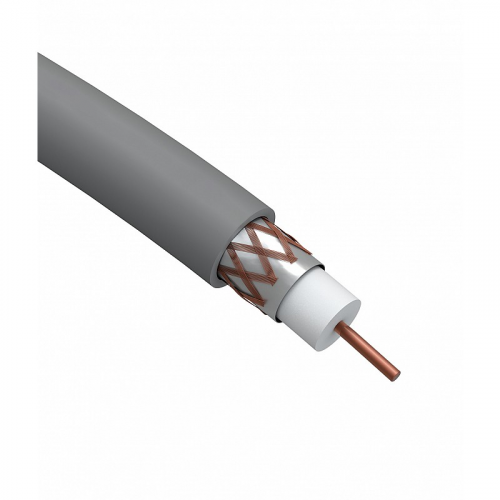 R-64-HF100 ЭРА Кабель коаксиальный RG-6U, 75 Ом, Cu/(оплётка Cu 64%), нг(А)HF, цвет серый, бухта 100 м, цена за 1 шт