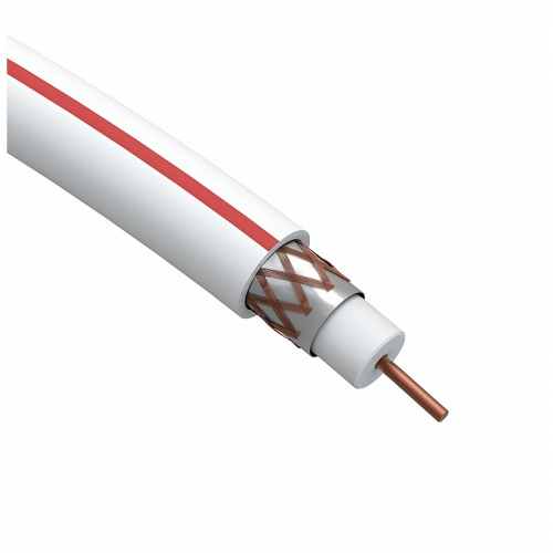S-M-75-PVC100 ЭРА Кабель коаксиальный SAT 50 М, 75 Ом, Cu/(оплётка Cu 75%), PVC, цвет белый, бухта 100 м, цена за 1 шт