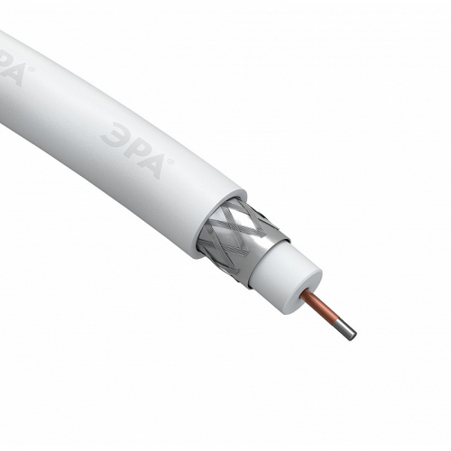 RL-48-PVC20 ЭРА Кабель коаксиальный RG-6U, 75 Ом, CCS/(оплётка Al 48%), PVC, цвет белый, бухта 20 м, SIMPLE, цена за 1 шт