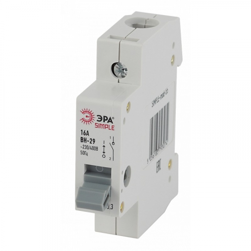 SIMPLE-mod-55 Выключатель нагрузки ЭРА SIMPLE SIMPLE-mod-55 1P 16А ВН-29, цена за 1 шт