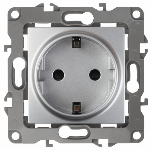 12-2101-03 12-2101-03 ЭРА Розетка 2P+E Schuko, 16A-250В, IP20, Эра12, алюминий, цена за 1 шт