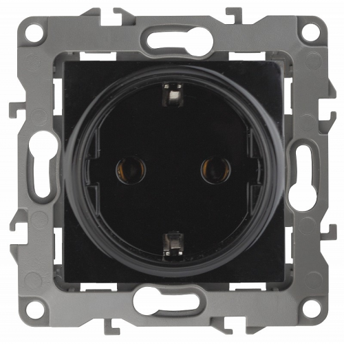 12-2101-06 12-2101-06 ЭРА Розетка 2P+E Schuko, 16A-250В, IP20, Эра12, чёрный, цена за 1 шт