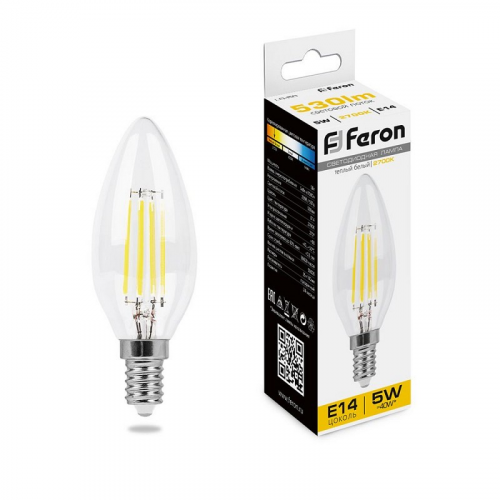 Лампа светодиодная, (5W) 230V E14 2700K, LB-58, цена за 1 шт