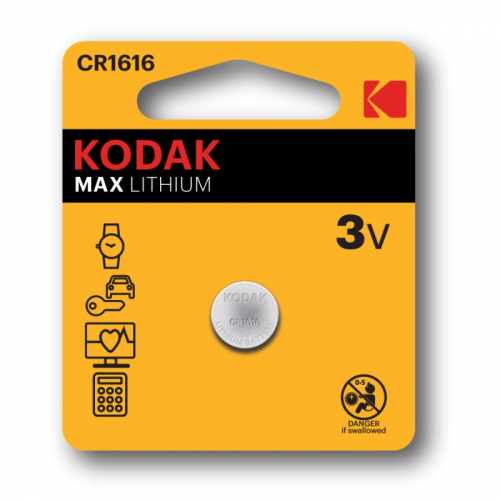 30414747-RU1 Батарейки Kodak CR1616-1BL MAX Lithium, цена за 1 шт