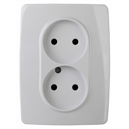 12-2107-01 12-2107-01 ЭРА Розетка 2X2P, 16A-250В, IP20, Эра12, белый, цена за 1 шт