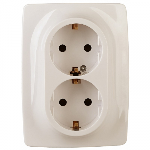 12-2108-02 12-2108-02 ЭРА Розетка 2X2P+E Schuko со шторками, 16A-250В, IP20, Эра12, слоновая кость, цена за 1 шт