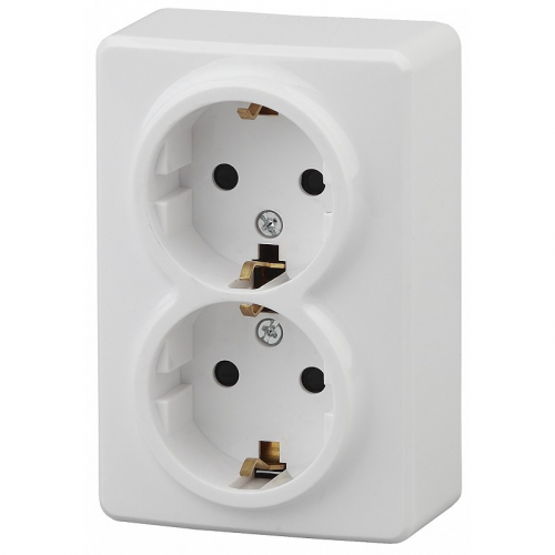 11-2205-01 11-2205-01 ЭРА Розетка 2х2P+E Schuko, 16A-250В, IP20, ОУ, Эра Эксперт, белый, цена за 1 шт
