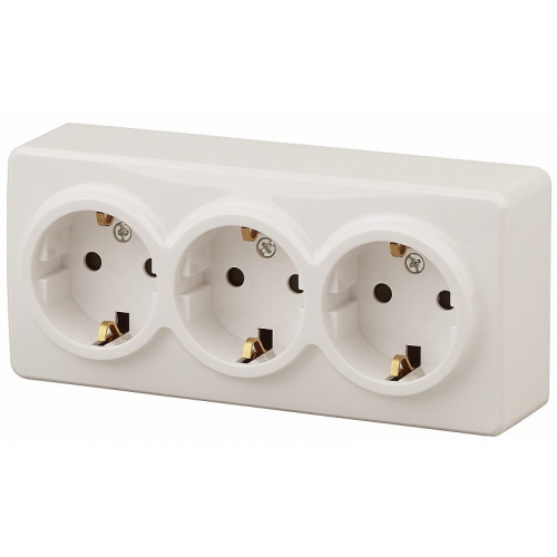 11-2208-02 11-2208-02 ЭРА Розетка 3х2P+E Schuko, 16A-250В, IP20, ОУ, Эра Эксперт, сл.кость, цена за 1 шт
