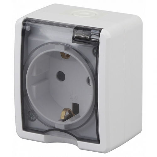 11-2402-01 11-2402-01 ЭРА Розетка 2P+E IP54, шторки, 16A-250В, ОУ, белый, цена за 1 шт