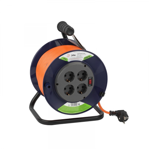 RPx-4es-3x1.5-40m Удлинитель силовой ЭРА RPx-4es-3x1.5-40m на пластиковой катушке c заземлением 4 розетки 40м ПВС 3х1.5мм2, цена за 1 шт