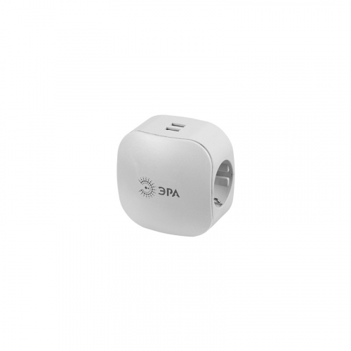 SP-3e-USB-2A Разветвитель электрический ЭРА SP-3e-USB-2A на 3 розетки + 2 USB с заземлением со шторками 16А белый, цена за 1 шт