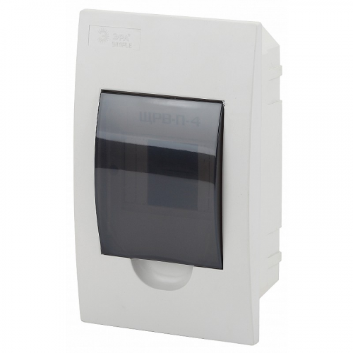 BOXF04 Корпус пластиковый встраиваемый ЭРА SIMPLE ЩРВ-П-04 IP41 прозрачная крышка белый, цена за 1 шт