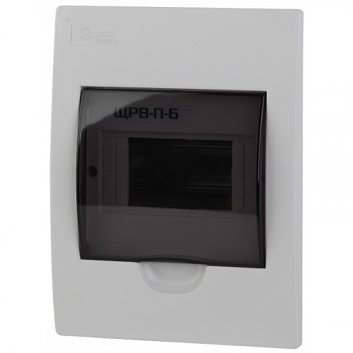 BOXF06 Корпус пластиковый встраиваемый ЭРА SIMPLE ЩРВ-П-06 IP41прозрачная крышка белый, цена за 1 шт