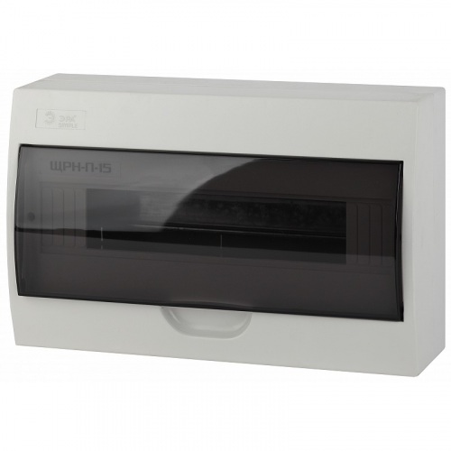 BOXS15 Корпус пластиковый навесной ЭРА SIMPLE ЩРН-П-15 IP41 прозрачная крышка белый, цена за 1 шт