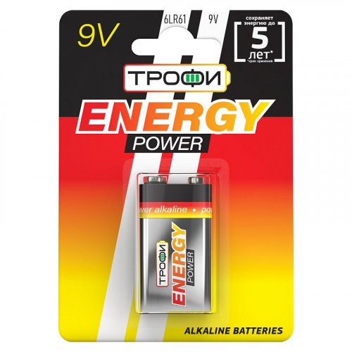 Батарейки Трофи 6LR61-1BL ENERGY POWER Alkaline, цена за 1 шт