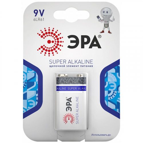 Батарейки ЭРА 6LR61-1BL SUPER Alkaline, цена за 1 шт