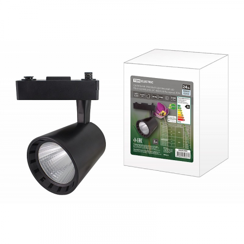 Светильник трековый однофазный LED TRL-01-024-NB 24 Вт, 24°, 4000 К, 80 Ra, черный, TDM, цена за 1 шт