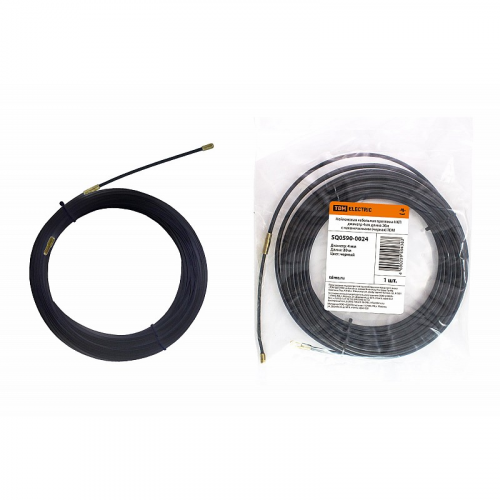 Нейлоновая кабельная протяжка НКП диаметр 4мм длина 20м с наконечниками (черная) TDM, цена за 1 шт