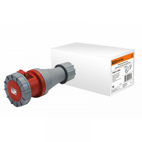 Розетка кабельная IP67 63А 3Р+РЕ+N 380В TDM, цена за 1 шт
