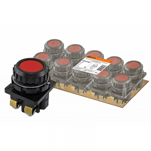 Выключатель кнопочный КЕ 011-У2 исп.3 красный 2р 10A 660B IP40 TDM, цена за 1 шт