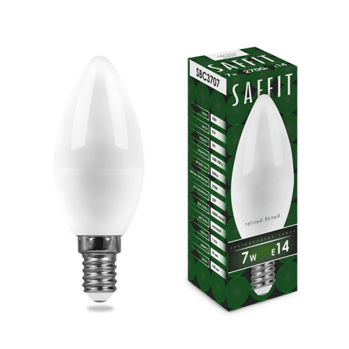 Лампа светодиодная, 7W 230V E14 2700K C37, SBC3707, цена за 1 шт