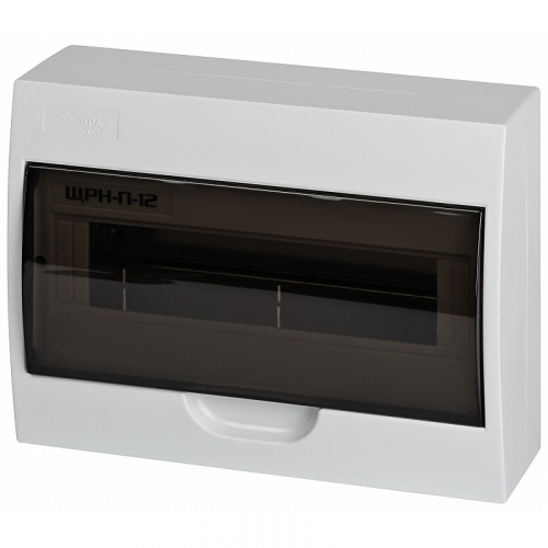 BOXS12_E Корпус пластиковый навесной ЭРА SIMPLE ЩРН-П-12 IP41 без шин прозрачная крышка белый, цена за 1 шт