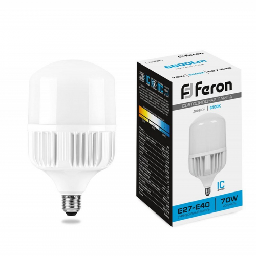 Лампа светодиодная, (70W) 230V Е27-E40 6400K T120, LB-65, цена за 1 шт