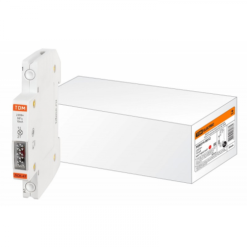 Лампа сигнальная компактная ЛСК-47 красная (LED) AC/DC TDM, цена за 1 шт