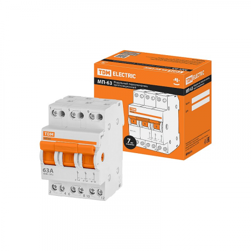 Модульный переключатель трехпозиционный МП-63 3P 63А TDM, цена за 1 шт
