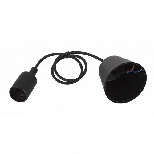 ACS PTR/P-E27-PLA-BL-CAB Патрон ЭРА Е27 с подвесом пластиковый черный, цена за 1 шт