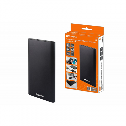 Внешний аккумулятор Юкон 1, 6000 mAh, 2 А, 2 USB, TDM, цена за 1 шт