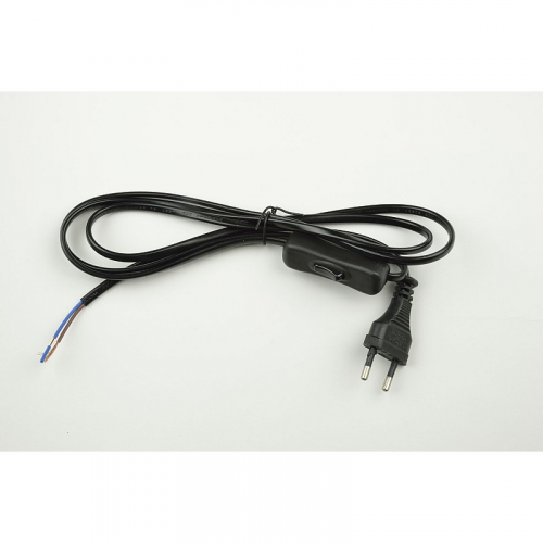 Сетевые шнуры с вилкой и выключателем Uniel UCX-C11/02A-170 BLACK, цена за 1 шт