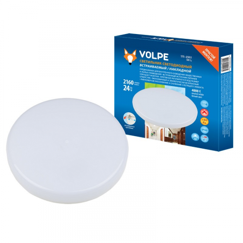 Светильники накладные Volpe ULM-Q250 24W/4000K WHITE, цена за 1 шт