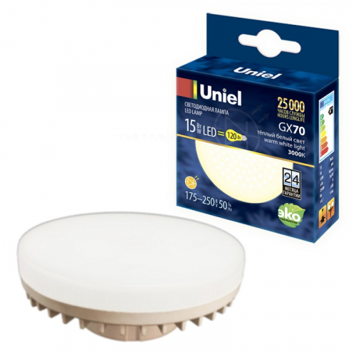 Лампы светодиодные Uniel LED-GX70-15W/3000K/GX70/FR PLZ01WH, цена за 1 шт