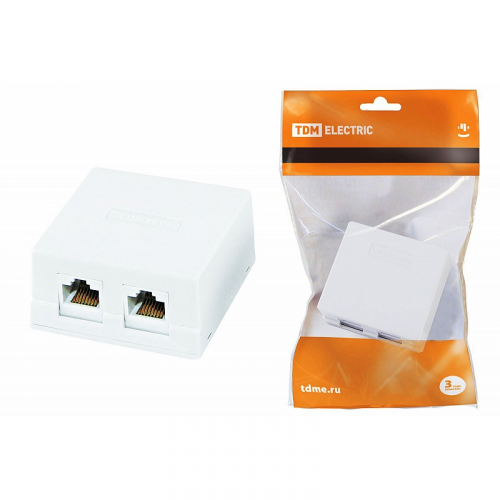 Компьютерная розетка 2xRJ-45 TDM, цена за 1 шт