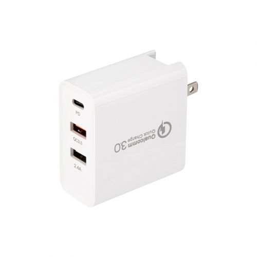 Сетевое зарядное устройство для iPhone/iPad REXANT 2xUSB+USB Type-С, переходник + адаптер, 48W белое, цена за 1 шт