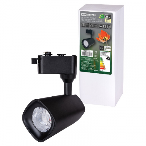 Светильник трековый однофазный LED TRL-02-025-WB 25 Вт, 24°, 3000 К, 90 Ra, черный, TDM, цена за 1 шт