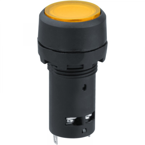 Кнопка Navigator 82 823 NBI-B-09-Y желтая с подсветкой d22мм 230В NO+NC, цена за 1 шт