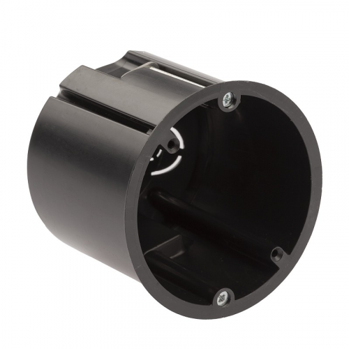 KUP-73-73-m-black Коробка установочная ЭРА KUP-73-73-m-black черная 73х73мм для полых стен саморезы металлические лапки IP20, цена за 1 шт