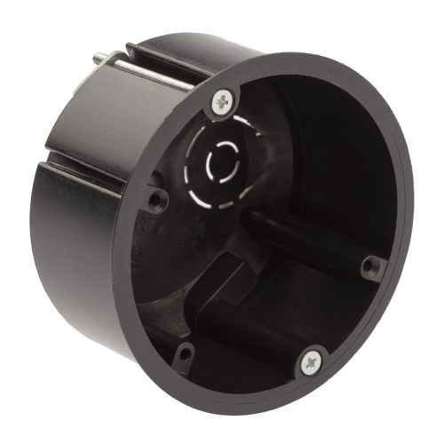 KUP-73-45-m-black Коробка установочная ЭРА KUP-73-45-m-black черная 73х45мм для полых стен саморезы металлические лапки IP20, цена за 1 шт