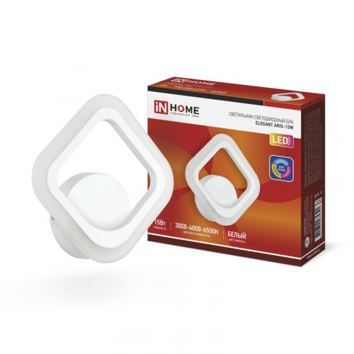 Светильник светодиодный ELEGANT ARIS-W 15Вт 230В 3000-6500К 1200Лм STEP COLOR белый IN HOME, цена за 1 шт