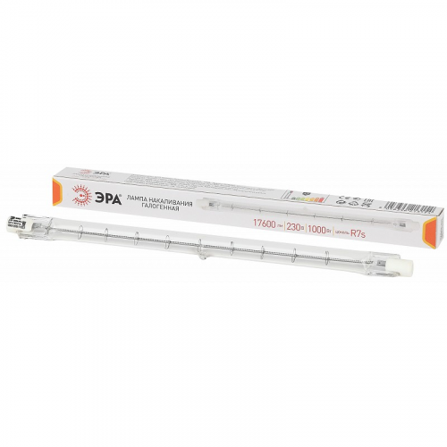 J189-1000W-R7s-230V Лампочка галогенная ЭРА J189-1000W-R7s-230V R7s 1000Вт трубка теплый белый свет, цена за 1 шт