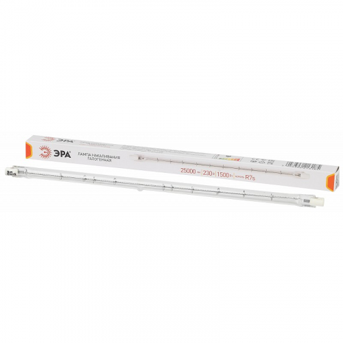 J254-1500W-R7s-230V Лампочка галогенная ЭРА J254-1500W-R7s-230V R7s 1500Вт трубка теплый белый свет, цена за 1 шт