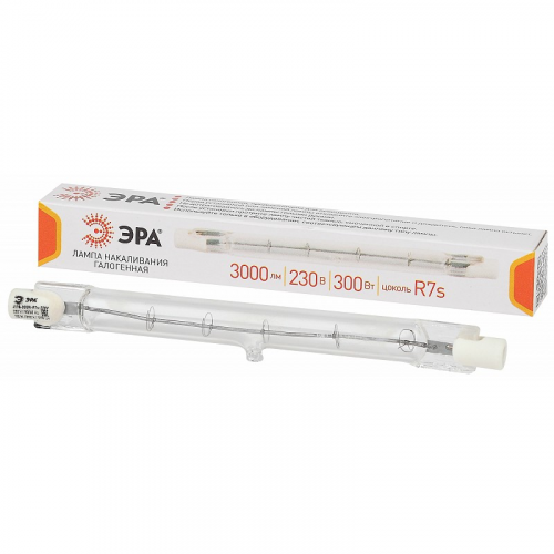 J118-300W-R7s-230V Лампочка галогенная ЭРА J118-300W-R7s-230V R7s 300Вт трубка теплый белый свет, цена за 1 шт