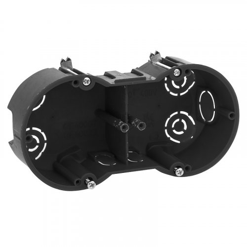 KUP-2-70-45 Коробка установочная ЭРА KUP-2-70-45 черная 2х местная 141х70х45мм для полых стен саморезы металлические лапки IP20, цена за 1 шт