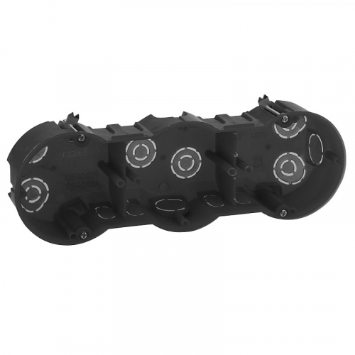 KUP-3-70-45 Коробка установочная ЭРА KUP-3-70-45 черная 3х местная 212х70х45мм для полых стен саморезы металлические лапки IP20, цена за 1 шт