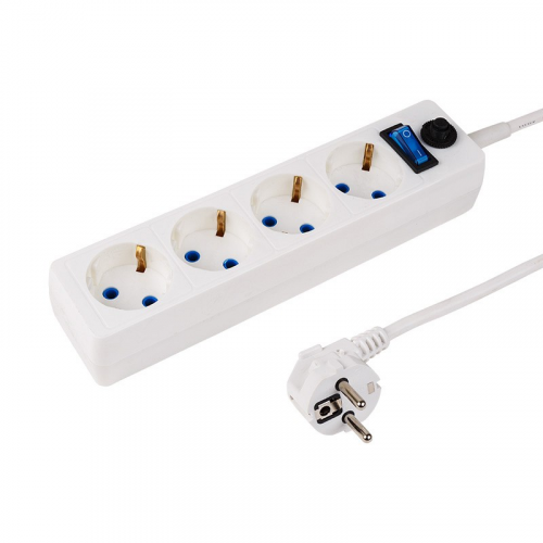 Сетевой фильтр PROconnect STANDARD 4 гнезда, 3 м, 3х0.75 мм², с/з + автовыкл., белый, цена за 1 шт
