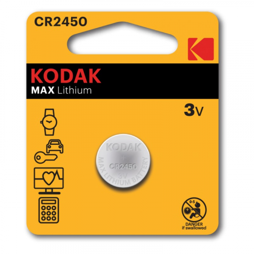 30414761 Батарейки Kodak CR2450-BL1 MAX Lithium, цена за 1 шт