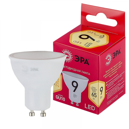 LED MR16-9W-827-GU10 R Лампочка светодиодная ЭРА RED LINE LED MR16-9W-827-GU10 R GU10 9 Вт софит теплый белый свет, цена за 1 шт